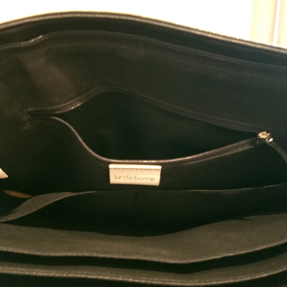 Liz Claiborne Tote Bag Black Work Messenger